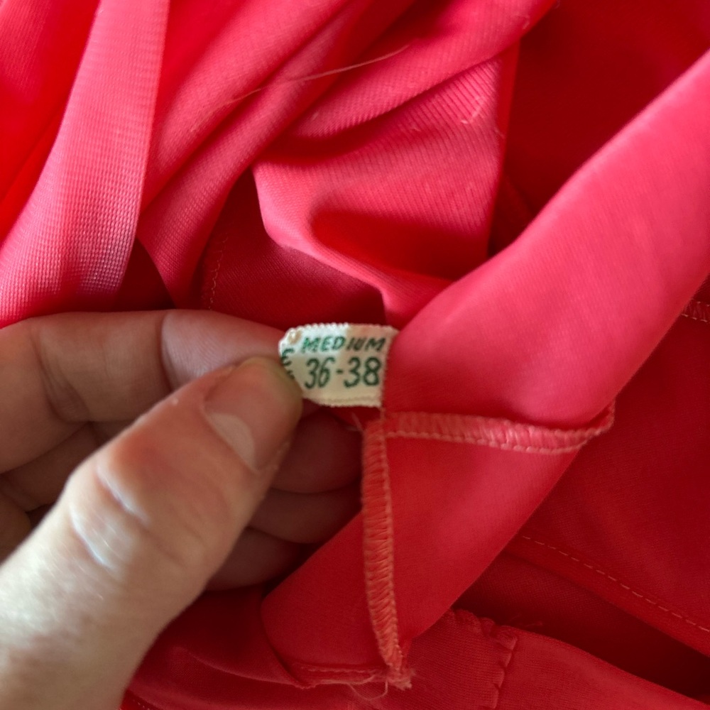 Mod 60s Retro Romantic – Vintage Coral Pink maxi length negligee – Medium - Picture 7 of 8